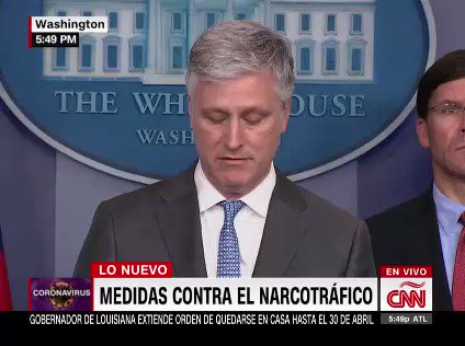 US National Security Adviser Robert O'Brien explained that with the anti-narcotics operation, they hope to further limit the funds that enter the Maduro government from drug trafficking.