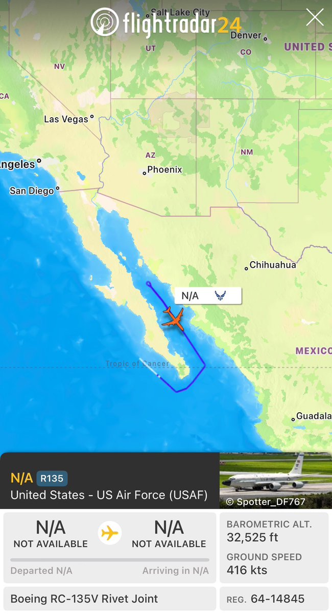 In the past 3 days alone the US has used P-8As to do soaks on the eastern and western US-MEX border and a RC-135V was allowed to fly ISR collect in Mexican Air Space over the Gulf of California next to Sinaloa. Source for Screenshots: @Borrowed7Time (P-8As) and @sipjack1776  (RC-135V)