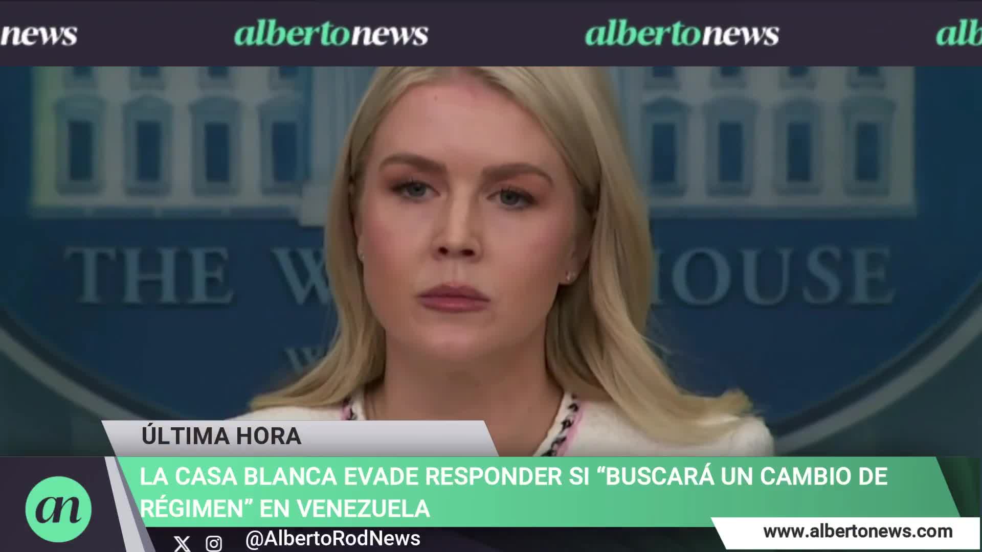 The White House evades answering whether it will seek regime change in Venezuela: I'm not going to get ahead of the president (Trump). What we've made clear is that this administration will not tolerate international narcoterrorism to bring drugs into the US.
