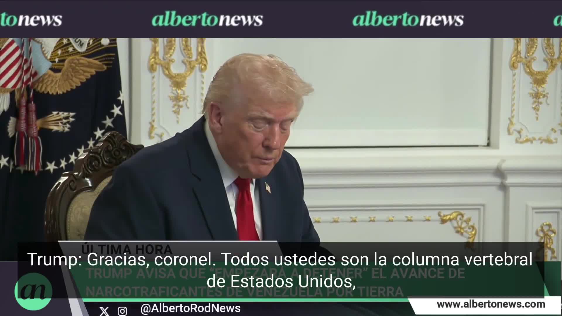 Trump, Venezuelalı uyuşturucu kaçakçılarının karadan ilerlemesini durdurmaya başlayacağı konusunda uyarıyor. Karadan ilerlemek daha kolay, ama bu çok yakında başlayacak. Sizi uyarıyoruz: Ülkemize zehir göndermeyi bırakın, dedi.
