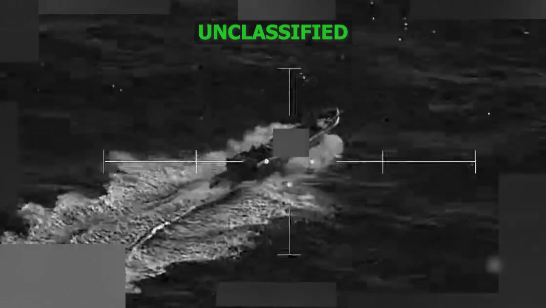 Southcom: On Dec. 17, at the direction of @SecWar Pete Hegseth, Joint Task Force Southern Spear conducted a lethal kinetic strike on a vessel operated by a Designated Terrorist Organizations in international waters. Intelligence confirmed that the vessel was transiting along a known narco-trafficking route in the Eastern Pacific and was engaged in narco-trafficking operations. A total of four male narco-terrorists were killed, and no U.S. military forces were harmed. 