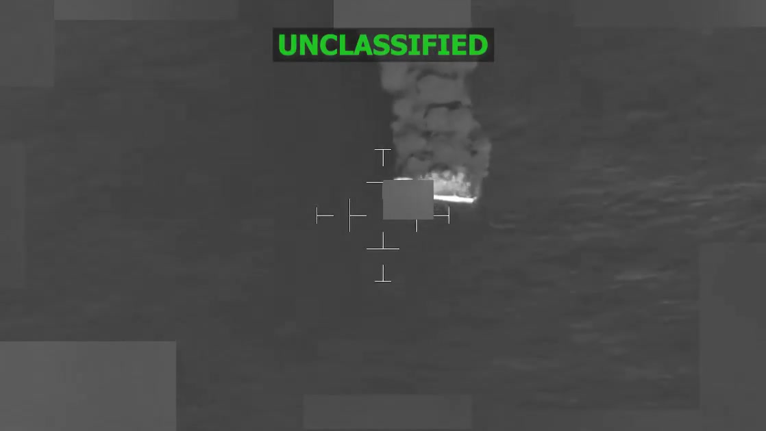 Southcom: On Dec. 17, at the direction of @SecWar Pete Hegseth, Joint Task Force Southern Spear conducted a lethal kinetic strike on a vessel operated by a Designated Terrorist Organizations in international waters. Intelligence confirmed that the vessel was transiting along a known narco-trafficking route in the Eastern Pacific and was engaged in narco-trafficking operations. A total of four male narco-terrorists were killed, and no U.S. military forces were harmed. 
